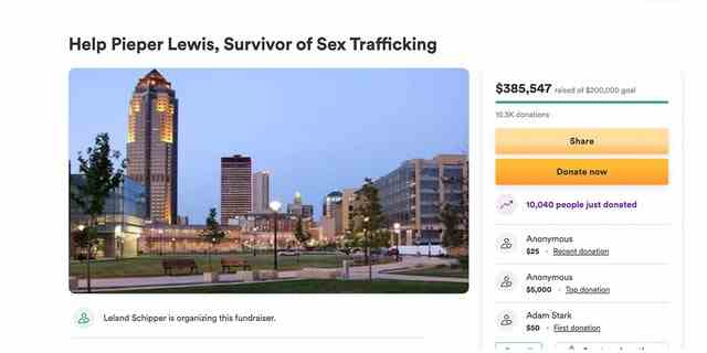 Eine GoFundMe-Seite hat fast 400.000 US-Dollar gesammelt, um der 17-jährigen Pieper Lewis zu helfen, der Familie des mutmaßlichen Vergewaltigers, den sie erstochen hat, eine Entschädigung zu zahlen.