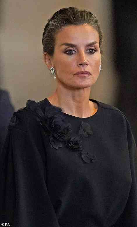 Queen Letizia looked elegant at Westminster Hall