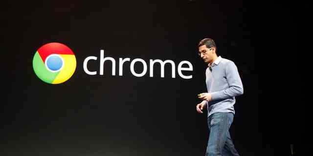 Dateifoto: Sundar Pichai, ehemaliger Senior Vice President von Google Chrome und derzeitiger CEO von Google, spricht während der Google I/O-Konferenz im Moscone Center in San Francisco, Kalifornien, 28. Juni 2012. 