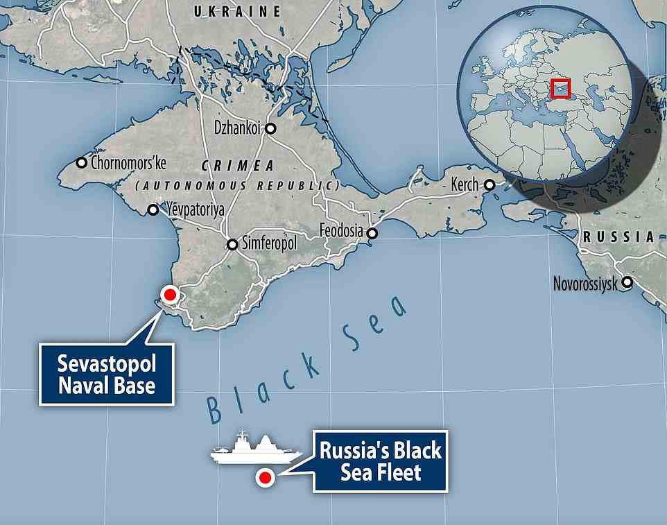 The US could launch 'devastating strikes' on Russian military targets in Crimea and the Black Sea, pictured, if Putin nukes Ukraine, a former US Army commander has warned today