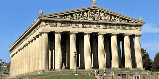 The Parthenon in Nashville's Centennial Park is a full-scale replica of the original Parthenon in Athens. 