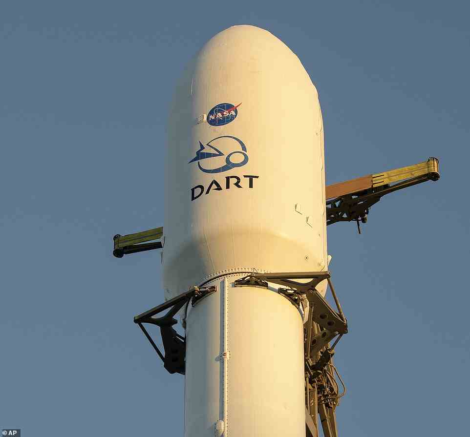 Pictured is the SpaceX Falcon 9 rocket which carried DART off the planet when it was launched in November 2021
