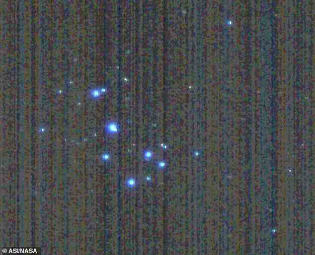 Image of the Pleiades star cluster acquired by LICIACube’s LUKE camera on September 22, 2022