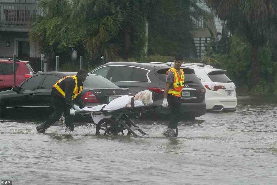 Orlando authorities transported a person out of the Avante nursing home amid heavy flooding in central Florida