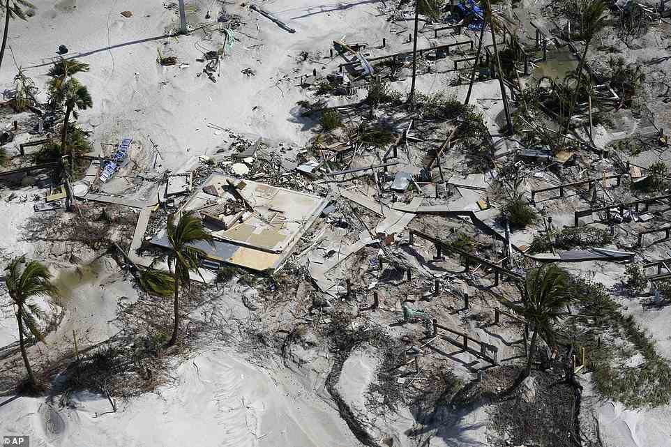 FORT MYERS: A beach home has been completely destroyed by the winds and floodwater of Hurricane Ian in Fort Myers