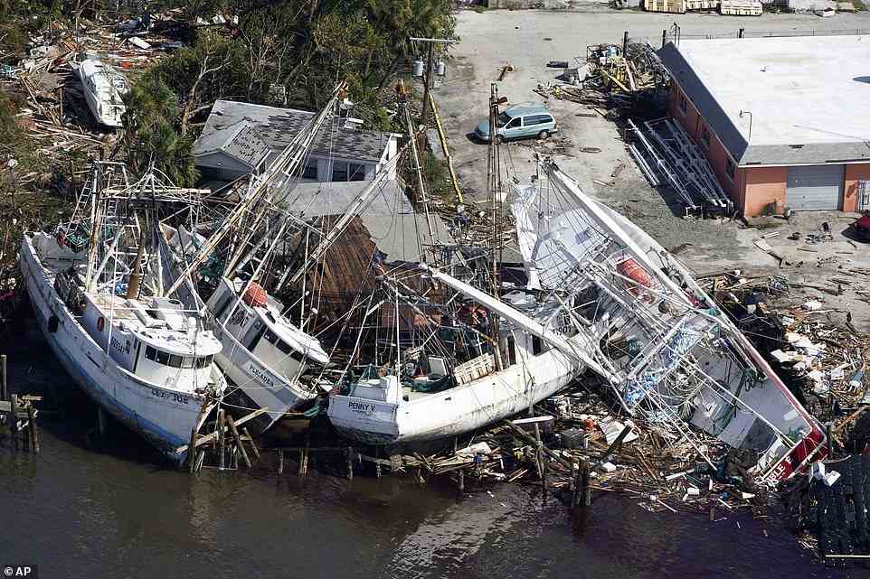 FORT MYERS: Boats are stacking up together on the shores surrounding Fort Myers, with debris also overflowing into the water