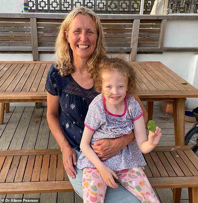 Dr Alison Pearson with her daughter Isabel who has Trisomy 18 or Edward's Syndrome - she is now 11-years-old, despite the condition having a low survival rate