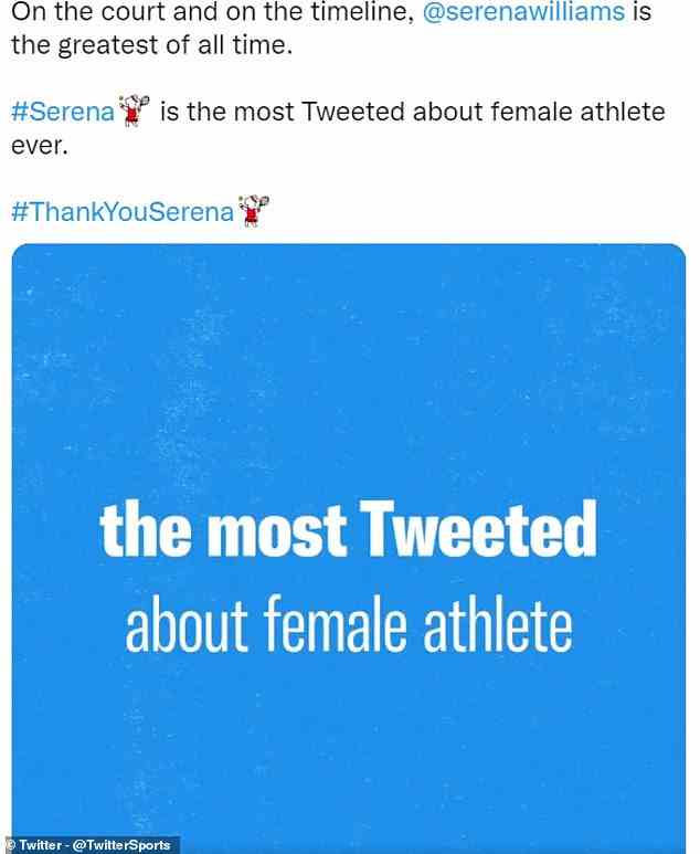 Twitter Sports hat ein Video veröffentlicht, in dem es heißt, dass Serena Williams nach ihrem Ausscheiden bei den US Open die am meisten getwitterte Sportlerin aller Zeiten war