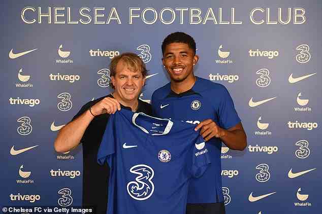 Chelsea verpflichtete Verteidiger Wesley Fofana (rechts) von Leicester City für eine Gebühr von 70 Millionen Pfund