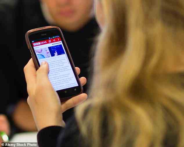 Becky's parents certainly believe smartphones are the bullies' 'most potent weapon' because they allow them to disseminate lies and smears to a wide audience. File image