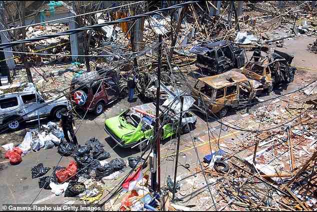The mass destruction on Kuta's main street after suicide bombers in Paddy's Bar and a van outside the Sari Club detonated massive blasts intended to cause maximum carnage