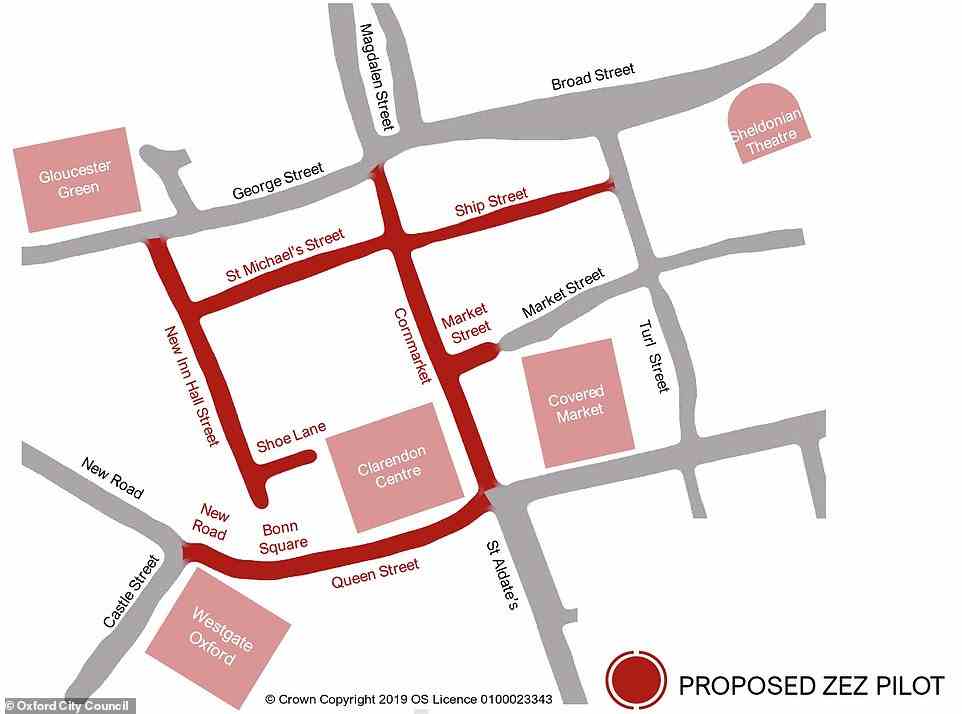These are the seven streets where the Oxford ZEZ will be first piloted under plans due to go lives in February