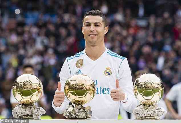 Ronaldo gewann vier seiner fünf Ballons d'Or, als er für den spanischen Giganten Real Madrid spielte