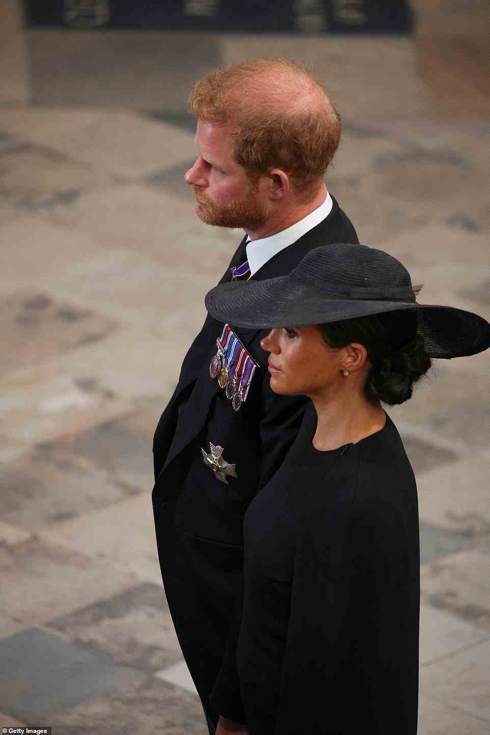 Der Herzog und die Herzogin von Sussex (im Bild bei der Beerdigung der Königin im letzten Monat) machten ihre erste große Ankündigung seit dem Tod der Königin