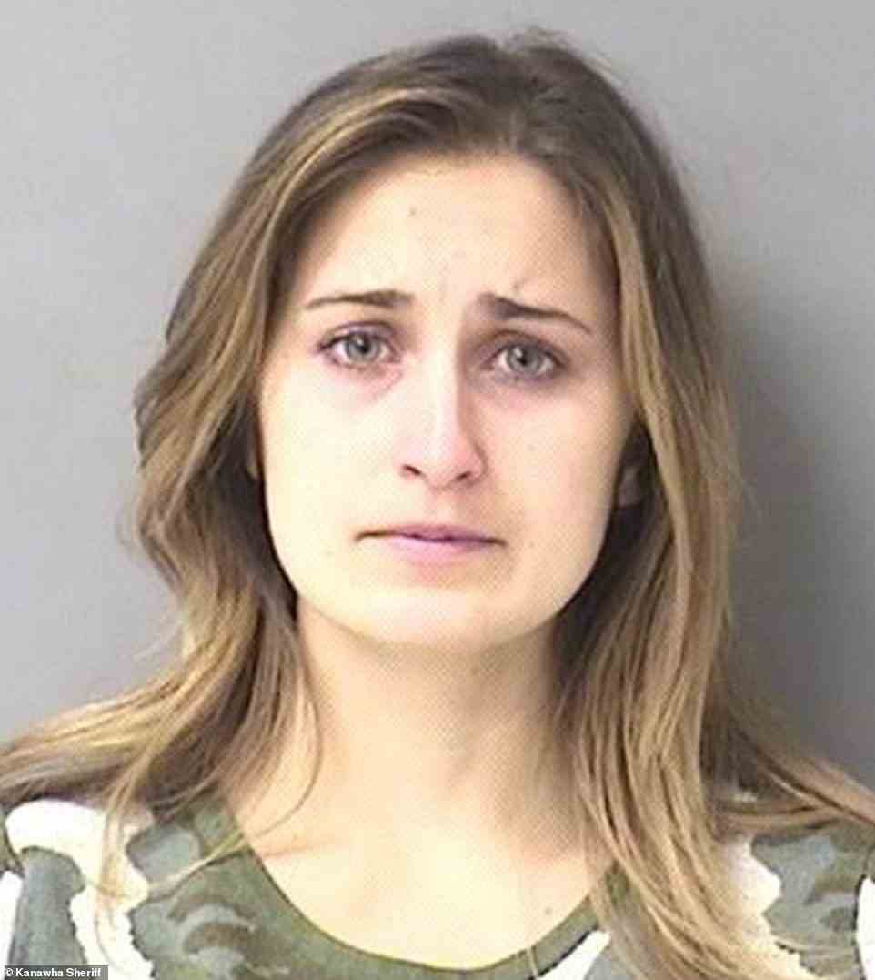 She plead guilty to possessing material depicting minors in sexually explicit conduct and was sentenced to two years in prison for it