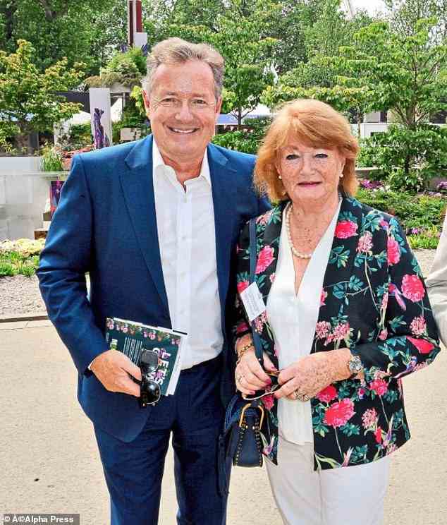 ‘I don’t understand why you’d care about people who don’t know you. People who I know and like, my family and friends, I care what they think. I’d never want to disappoint my mother.’ Pictured: Piers with his mum Gabrielle
