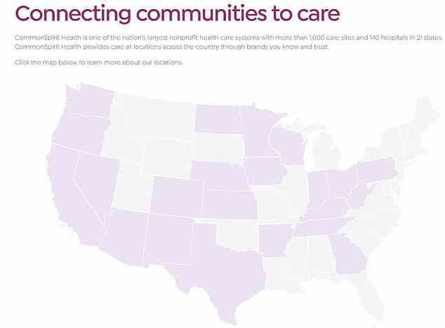 Oben sind die Bundesstaaten aufgeführt, in denen CommonSpirit Health tätig ist.  Es ist nicht klar, welche Einheiten betroffen sind, aber Krankenhäuser in Tennessee, Iowa und Washington haben alle Probleme gemeldet
