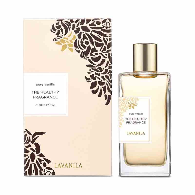 Die Lavanila Pure Vanilla Das gesunde Parfüm auf weißem Grund