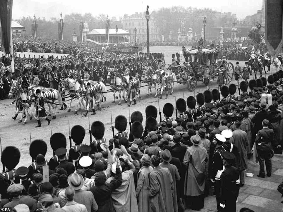 The then Duke and Duchess of York in a carriage on The Mall leaving for Westminster Abbey, for the Coronation ceremony, after which they became King George VI and Queen Elizabeth on May 12, 1937