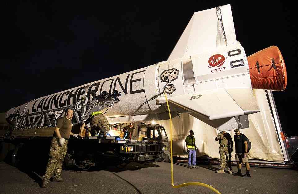 It came after the Cosmic Girl plane, a modified Boeing 747, arrived last Tuesday, and has since begun flight rehearsals
