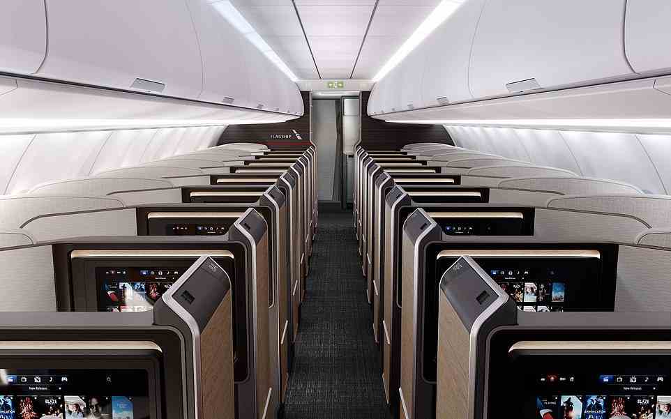 Airbus A321XLR-Flugzeuge (oben) werden über 20 Flagship-Suite-Sitze und 12 Premium-Economy-Sitze verfügen