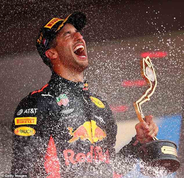 Mit Red Bull gewann Ricciardo sieben seiner acht Rennsiege, darunter Monaco im Jahr 2018