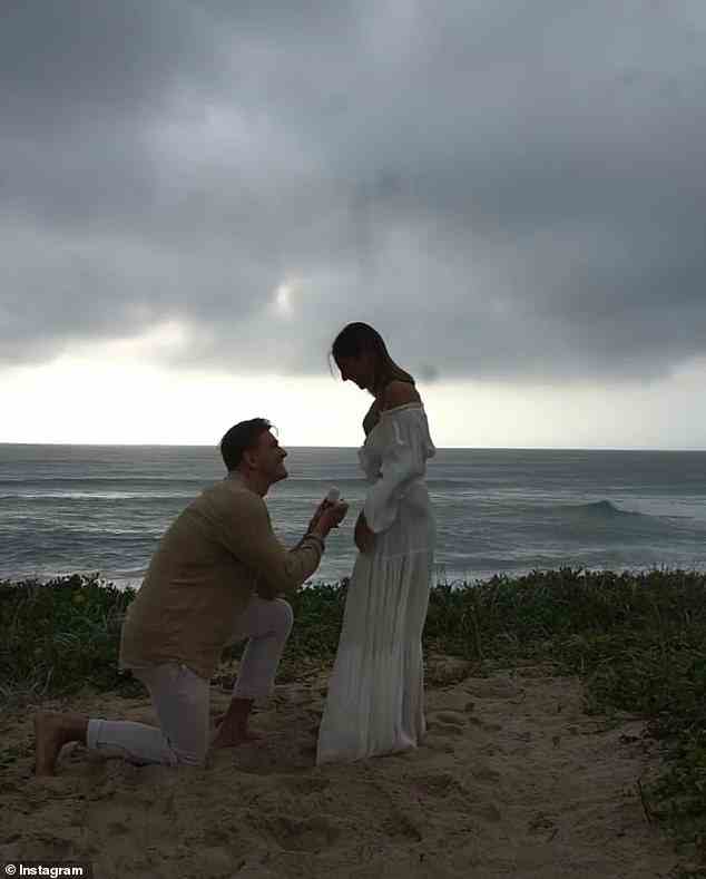 She shared the moving moment Lachie got down on one knee in an Instagram post