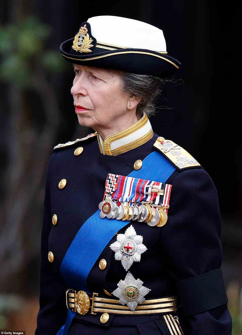 Pictured: Princess Anne, who is expected to step in among other royals to conduct routine duties when King Charles is out of the country