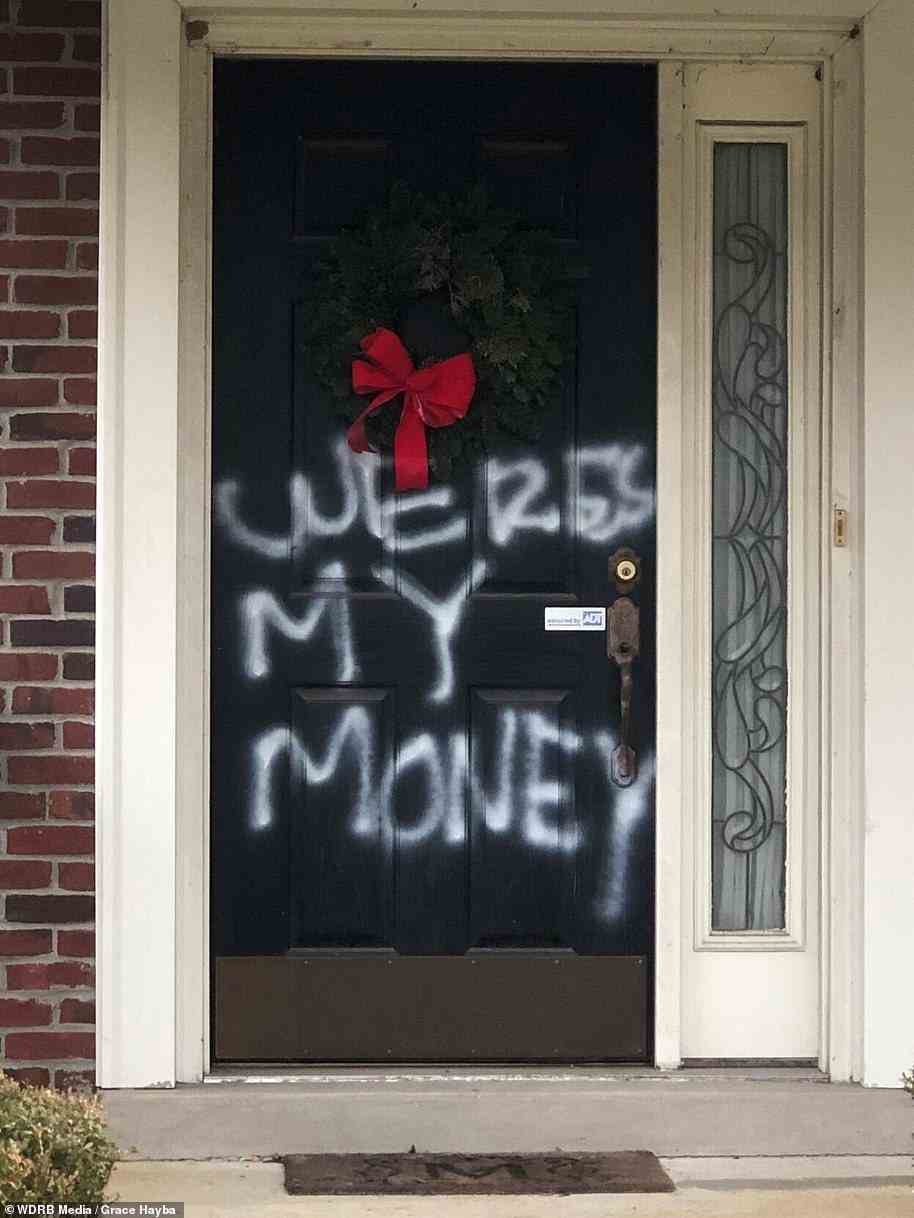 A slogan spray-painted on her home appeared to reference the push for more COVID relief