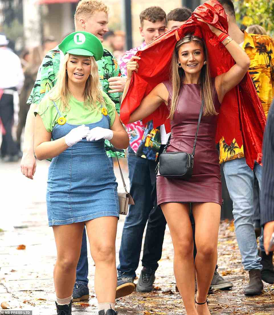 Partygoers got their outfits on again in Leeds this afternoon as they headed to Halloween festivals across the city