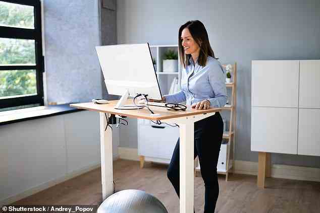 DR MICHAEL MOSLEY: Invest in a standing desk. A recent trial found that, after 12 months of using a standing desk, volunteers reported feeling less anxious, less fatigued and better engaged with their work