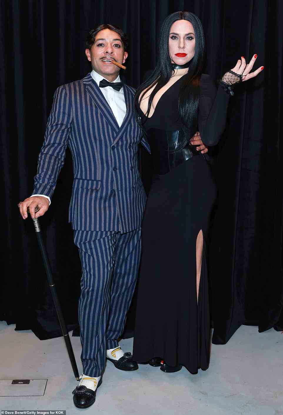 Fabulous: Spice Girl Mel C stepped out as Morticia with her Gomez Addams