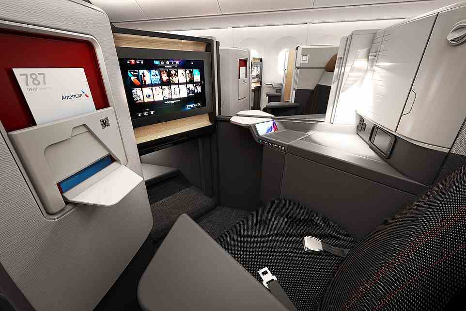 American hat Bilder von brandneuen Business-Class-Sitzen und neu gestalteten Innenräumen enthüllt, die zur Einführung in Boeing Dreamliner (oben), Boeing 777 und Single-Aisle-Langstreckenflugzeugen des Typs Airbus A321 vorgesehen sind