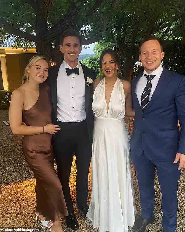Jadé Tuncdoruk has married her partner of four years, Lachie Brycki. Pictured with guests at their wedding