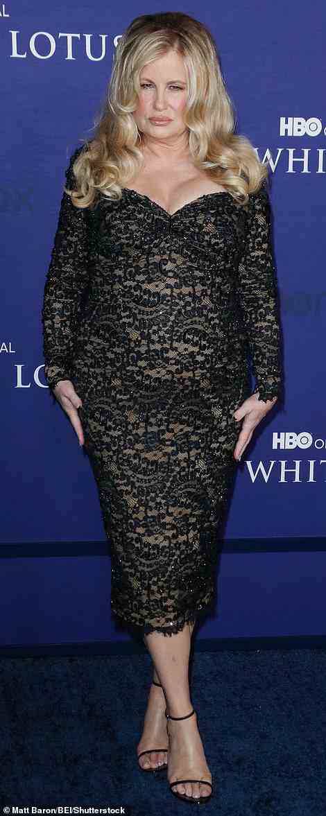 Glam: Jennifer Coolidge and co-star Aubrey Plaza led the glam arrivals at the premiere for The White Lotus season two in Los Angeles on Thursday night