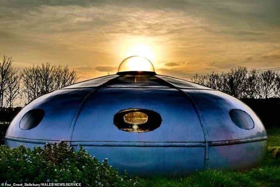 The 'weird and wonderful' Apple Camping site was featured on Channel 4's Four in a Bed and also BBC's My Unique B&B as an out-of-the-world glamping experience (Pictured: UFO)