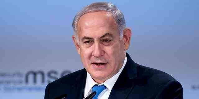 Israels damaliger Ministerpräsident Benjamin Netanjahu hält am Sonntag, den 18. Februar 2018, eine Rede während der Internationalen Sicherheitskonferenz in München, Deutschland.
