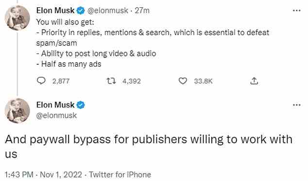 During his trip, Musk confirmed on Twitter that access to its verified program will go from being free to costing $8-a-month