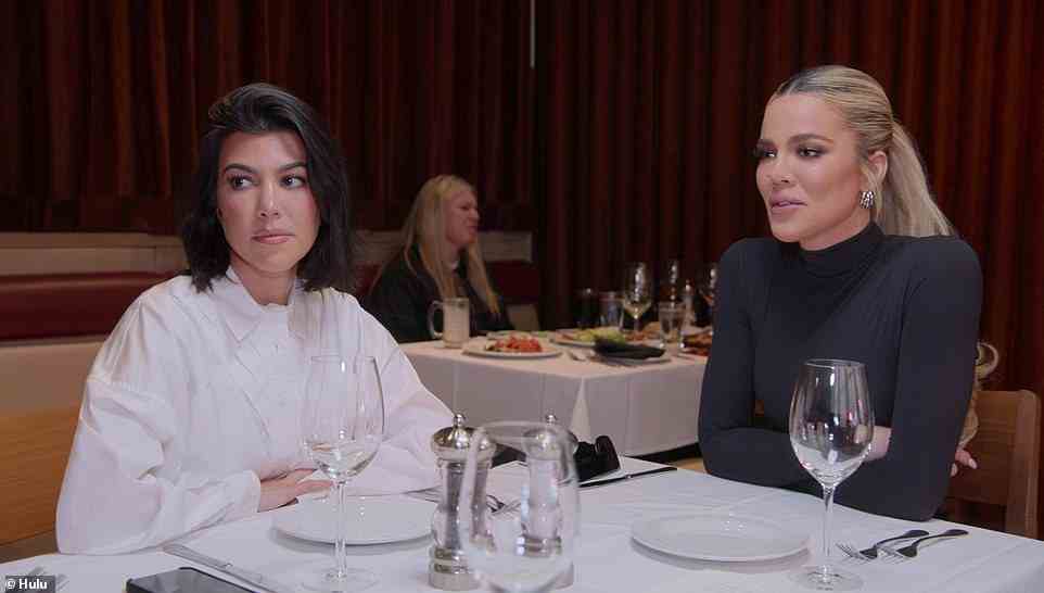 Lunch: The episode cuts to Kourtney, Khloe and Kim meeting for lunch at an Italian restaurant dubbed Il Fornaio, with Kourtney telling Khloe her camel toe is out and in ‘full effect'