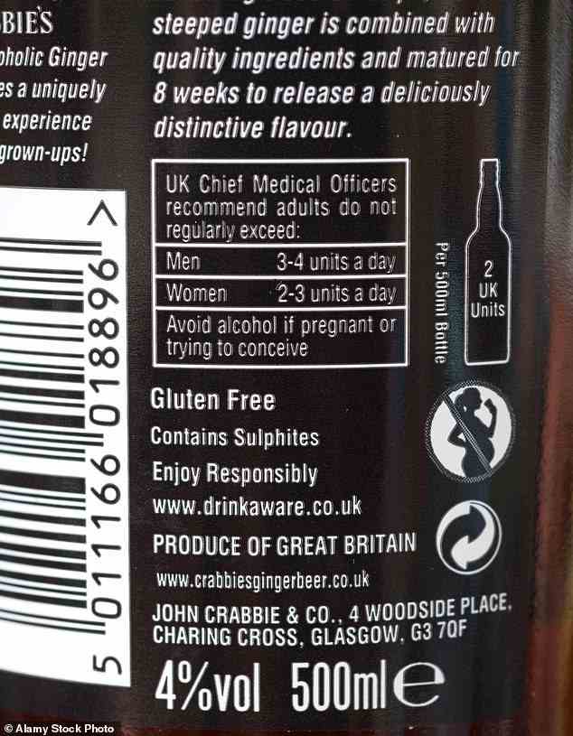 Im Rahmen einer 2011 eingeführten Razzia verpflichtete sich die britische Alkoholindustrie, sicherzustellen, dass 80 Prozent der Flaschen und Dosen mit der Anzahl der Einheiten im Getränk, den nationalen Richtlinien und Schwangerschaftswarnungen gekennzeichnet sind