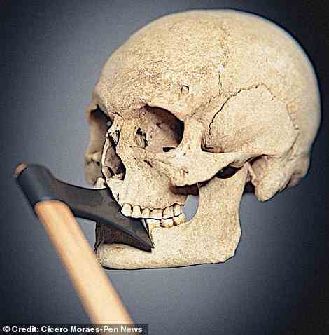 Experten rekonstruierten das Gesicht des Kämpfers, nachdem sein Schädel aus einem Massengrab außerhalb von Visby auf der schwedischen Insel Gotland geborgen worden war