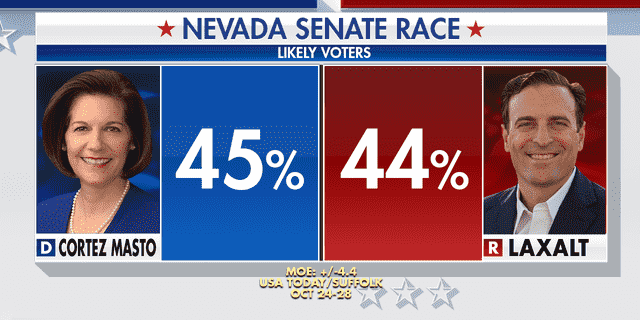 Umfragen zeigen, wie eng das Rennen um den US-Senat in Nevada ist.  Dieses Rennen hat das Potenzial zu bestimmen, welche Partei den Senat kontrolliert.