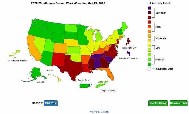 Alabama ist neben South Carolina und Tennessee einer von drei Bundesstaaten mit den höchsten Raten an grippeähnlichen Erkrankungen im Land