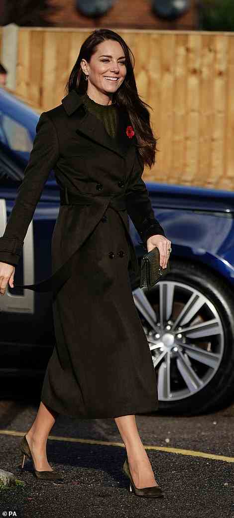 Kate appeared in good spirits as she arrived at Colham Manor Children's Centre