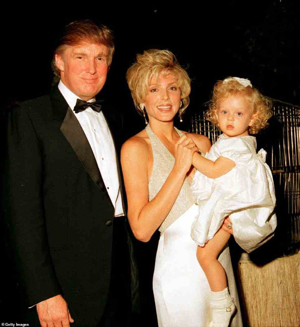 Marla is Donald's ex-wife, and Tiffany is the only child they have together. They are pictured with Tiffany in 1995