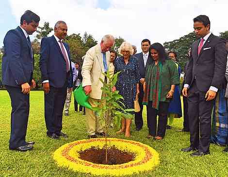 Regular visitors: Camilla and Charles plant a tree at Soukya in 2019