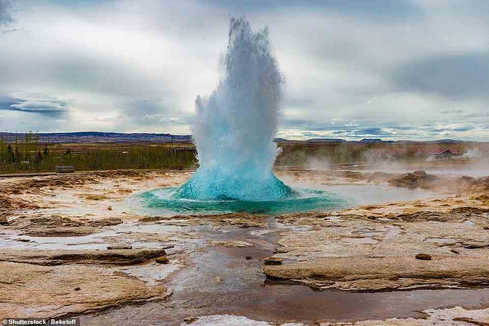 One eye-opening part of the itinerary is visiting Iceland's Strokkur geyser, above, which belches boiling water roughly every seven minutes