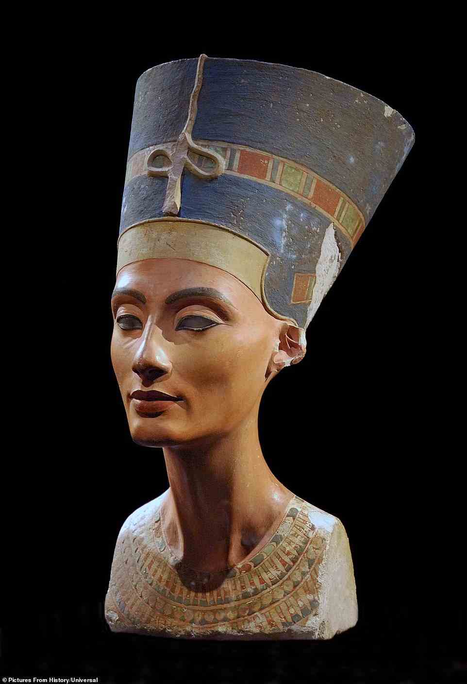 The bust of Nefertiti was found in Egypt in 1912 at Tell el-Amarna, the short-lived capital of Nefertiti's husband, the Pharaoh Akhenaten. It is now housed in Berlin