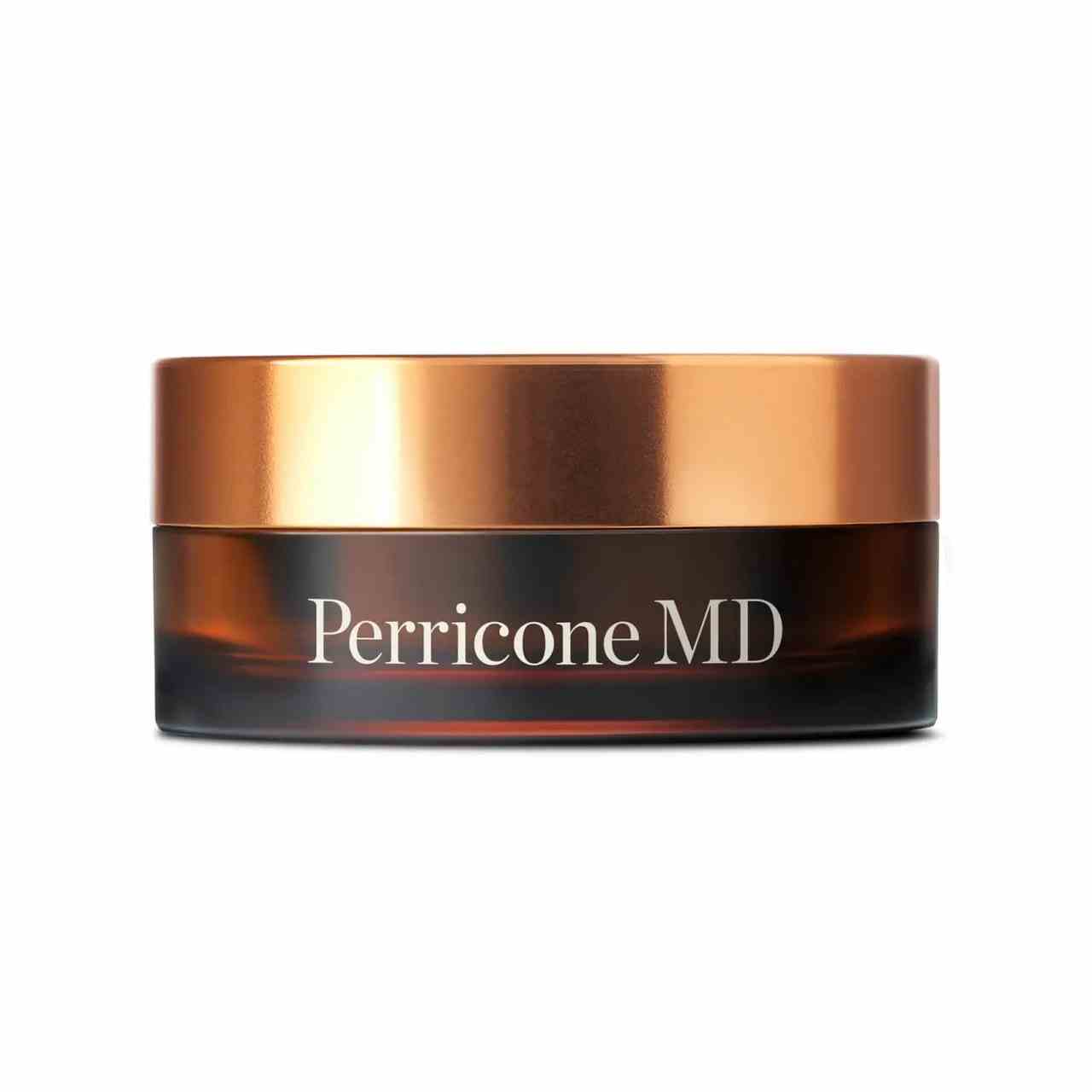 Perricone MD Essential Fx Acyl-Glutathion Chia Cleansing Balm braunes Glas mit bronzefarbenem Deckel auf weißem Hintergrund