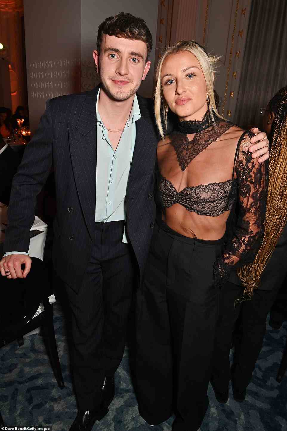 Glitzy: Paul Mescal and Leah Williamson attend the GQ Men Of The Year Awards in association with BOSS drinks reception